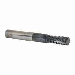 Scientific Cutting Tools - 5/8-11 UNC, 0.47" Cutting Diam, 4 Flute, Solid Carbide Helical Flute Thread Mill - Internal Thread, 1.309" LOC, 4" OAL, 1/2" Shank Diam - Exact Tooling