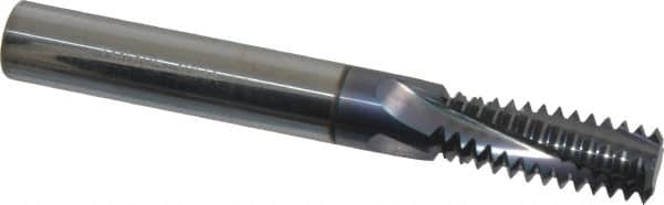 Scientific Cutting Tools - 3/4-10 UNC, 0.495" Cutting Diam, 4 Flute, Solid Carbide Helical Flute Thread Mill - Internal Thread, 1.34" LOC, 4" OAL, 1/2" Shank Diam - Exact Tooling
