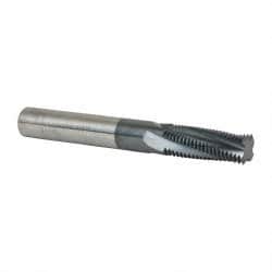 Scientific Cutting Tools - 3/4-16 UNF, 0.495" Cutting Diam, 4 Flute, Solid Carbide Helical Flute Thread Mill - Internal Thread, 1.338" LOC, 4" OAL, 1/2" Shank Diam - Exact Tooling