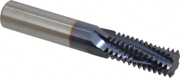 Scientific Cutting Tools - 7/8-9 UNC, 0.62" Cutting Diam, 4 Flute, Solid Carbide Helical Flute Thread Mill - Internal Thread, 1.489" LOC, 4" OAL, 5/8" Shank Diam - Exact Tooling