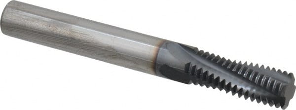 Scientific Cutting Tools - M16x2.00 Metric Coarse, 0.47" Cutting Diam, 4 Flute, Solid Carbide Helical Flute Thread Mill - Internal Thread, 1.29" LOC, 3.93" OAL - Exact Tooling