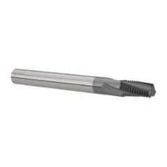 Scientific Cutting Tools - 1/16-27, 1/8-27 NPT, 0.222" Cutting Diam, 3 Flute, Solid Carbide Helical Flute Thread Mill - Internal/External Thread, 0.461" LOC, 2-1/2" OAL, 1/4" Shank Diam - Exact Tooling