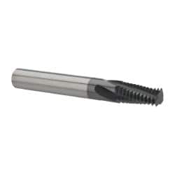 Scientific Cutting Tools - 1/4-18, 3/8-18 NPT, 0.27" Cutting Diam, 4 Flute, Solid Carbide Helical Flute Thread Mill - Internal/External Thread, 0.636" LOC, 2-1/2" OAL, 5/16" Shank Diam - Exact Tooling