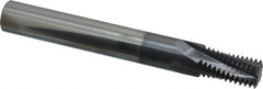 Scientific Cutting Tools - 1/2-14, 3/4-14 NPT, 0.44" Cutting Diam, 4 Flute, Solid Carbide Helical Flute Thread Mill - Internal/External Thread, 0.89" LOC, 4" OAL, 1/2" Shank Diam - Exact Tooling