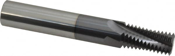 Scientific Cutting Tools - 1, 2 - 11-1/2 NPT, 0.55" Cutting Diam, 4 Flute, Solid Carbide Helical Flute Thread Mill - Internal/External Thread, 1.171" LOC, 4" OAL, 5/8" Shank Diam - Exact Tooling