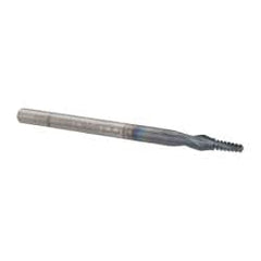 Accupro - #6-32 UNC, 0.085" Cutting Diam, 2 Flute, Solid Carbide Helical Flute Thread Mill - Internal Thread, 7/32" LOC, 2" OAL, 1/8" Shank Diam - Exact Tooling