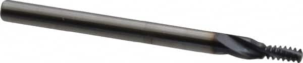 Accupro - #10-24 UNC, 0.14" Cutting Diam, 3 Flute, Solid Carbide Helical Flute Thread Mill - Internal Thread, 5/16" LOC, 2-1/2" OAL, 3/16" Shank Diam - Exact Tooling
