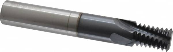 Accupro - 1-8 UNC, 0.735" Cutting Diam, 4 Flute, Solid Carbide Helical Flute Thread Mill - Internal Thread, 1" LOC, 5" OAL, 3/4" Shank Diam - Exact Tooling