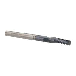 Accupro - 1/4-20 UNC, 0.18" Cutting Diam, 3 Flute, Solid Carbide Helical Flute Thread Mill - Internal Thread, 1/2" LOC, 2-1/2" OAL, 3/16" Shank Diam - Exact Tooling