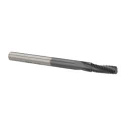 Accupro - 1/4-28 UNF, 0.18" Cutting Diam, 3 Flute, Solid Carbide Helical Flute Thread Mill - Internal Thread, 1/2" LOC, 2-1/2" OAL, 3/16" Shank Diam - Exact Tooling