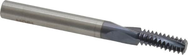 Accupro - 5/16-18 UNC, 0.235" Cutting Diam, 3 Flute, Solid Carbide Helical Flute Thread Mill - Internal Thread, 5/8" LOC, 2-1/2" OAL, 1/4" Shank Diam - Exact Tooling
