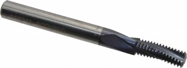 Accupro - 5/16-24 UNF, 0.235" Cutting Diam, 3 Flute, Solid Carbide Helical Flute Thread Mill - Internal Thread, 5/8" LOC, 2-1/2" OAL, 1/4" Shank Diam - Exact Tooling