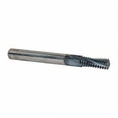 Accupro - 3/8-16 UNC, 0.3" Cutting Diam, 4 Flute, Solid Carbide Helical Flute Thread Mill - Internal Thread, 3/4" LOC, 3" OAL, 5/16" Shank Diam - Exact Tooling