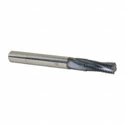 Accupro - 3/8-24 UNF, 0.3" Cutting Diam, 4 Flute, Solid Carbide Helical Flute Thread Mill - Internal Thread, 3/4" LOC, 3" OAL, 5/16" Shank Diam - Exact Tooling