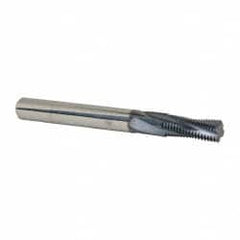 Accupro - 3/8-24 UNF, 0.3" Cutting Diam, 4 Flute, Solid Carbide Helical Flute Thread Mill - Internal Thread, 3/4" LOC, 3" OAL, 5/16" Shank Diam - Exact Tooling