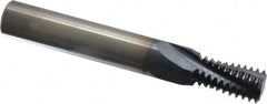 Accupro - 9/16-12 UNC, 0.45" Cutting Diam, 4 Flute, Solid Carbide Helical Flute Thread Mill - Internal Thread, 7/8" LOC, 3-1/2" OAL, 1/2" Shank Diam - Exact Tooling