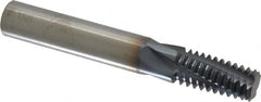 Accupro - 5/8-11 UNC, 0.49" Cutting Diam, 4 Flute, Solid Carbide Helical Flute Thread Mill - Internal Thread, 1" LOC, 3-1/2" OAL, 1/2" Shank Diam - Exact Tooling