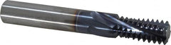 Accupro - 3/4-10 UNC, 0.49" Cutting Diam, 4 Flute, Solid Carbide Helical Flute Thread Mill - Internal Thread, 1" LOC, 3-1/2" OAL, 1/2" Shank Diam - Exact Tooling