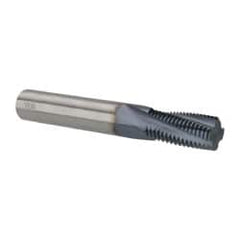 Accupro - 3/4-16 UNF, 0.49" Cutting Diam, 4 Flute, Solid Carbide Helical Flute Thread Mill - Internal Thread, 1" LOC, 3-1/2" OAL, 1/2" Shank Diam - Exact Tooling