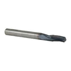 Accupro - 1/16-27 NPT, 0.245" Cutting Diam, 3 Flute, Solid Carbide Helical Flute Thread Mill - Internal Thread, 0.481" LOC, 2-1/2" OAL, 1/4" Shank Diam - Exact Tooling