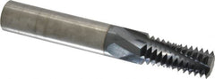Accupro - NPT, 0.74" Cutting Diam, 4 Flute, Solid Carbide Helical Flute Thread Mill - Internal Thread, 1-1/2" LOC, 5" OAL, 3/4" Shank Diam - Exact Tooling