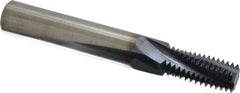 Accupro - 1/2-14 NPT, 0.49" Cutting Diam, 4 Flute, Solid Carbide Helical Flute Thread Mill - Internal Thread, 1" LOC, 3-1/2" OAL, 1/2" Shank Diam - Exact Tooling