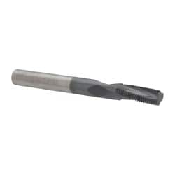 Accupro - M8x0.75 Metric Fine, 0.235" Cutting Diam, 3 Flute, Solid Carbide Helical Flute Thread Mill - Internal Thread, 5/8" LOC, 2-1/2" OAL, 1/4" Shank Diam - Exact Tooling