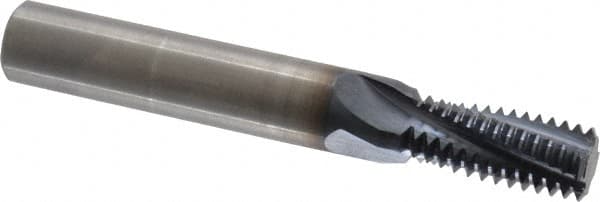 Accupro - M16x2.00 Metric Coarse, 0.45" Cutting Diam, 4 Flute, Solid Carbide Helical Flute Thread Mill - Internal Thread, 24mm LOC, 89mm OAL, 12mm Shank Diam - Exact Tooling