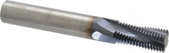 Accupro - M18x1.50 Metric Fine, 0.4902" Cutting Diam, 4 Flute, Solid Carbide Helical Flute Thread Mill - Internal Thread, 25.5mm LOC, 89mm OAL, 14mm Shank Diam - Exact Tooling