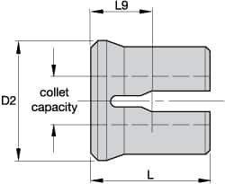 Kennametal - 6mm Double Angle Series K Hand Tap Collet - M5, M6, M7 & M8 Tap - Exact Tooling