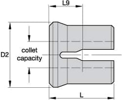 Kennametal - 6mm Double Angle Series K Hand Tap Collet - M5, M6, M7 & M8 Tap - Exact Tooling