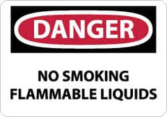 NMC - "Danger - No Smoking - Flammable Liquids", 10" Long x 14" Wide, Rigid Plastic Safety Sign - Rectangle, 0.05" Thick, Use for Accident Prevention - Exact Tooling