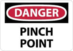 NMC - "Danger - Pinch Point", 10" Long x 14" Wide, Pressure-Sensitive Vinyl Safety Sign - Rectangle, 0.004" Thick, Use for Accident Prevention - Exact Tooling