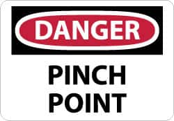 NMC - "Danger - Pinch Point", 10" Long x 14" Wide, Aluminum Safety Sign - Rectangle, 0.04" Thick, Use for Accident Prevention - Exact Tooling
