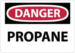 NMC - "Danger - Propane", 10" Long x 14" Wide, Aluminum Safety Sign - Rectangle, 0.04" Thick, Use for Hazardous Materials - Exact Tooling