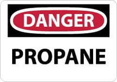 NMC - "Danger - Propane", 10" Long x 14" Wide, Aluminum Safety Sign - Rectangle, 0.04" Thick, Use for Hazardous Materials - Exact Tooling