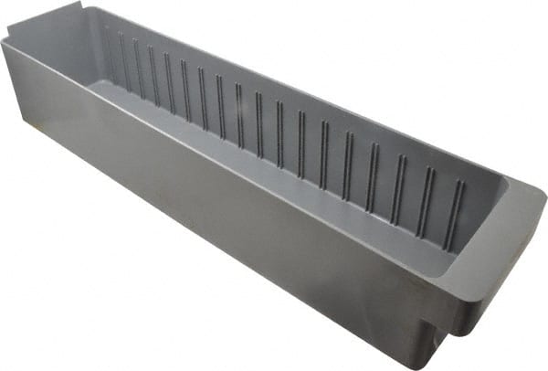 Quantum Storage - 23-7/8" Deep, Gray High-Impact Polystyrene Drawer Bin - 4-5/8" High x 5-9/16" Wide x 23-7/8" Long - Exact Tooling