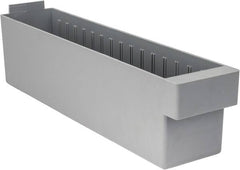 Quantum Storage - 17-5/8" Deep, Gray High-Impact Polystyrene Drawer Bin - 4-5/8" High x 3-3/4" Wide x 17-5/8" Long - Exact Tooling