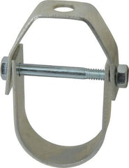 Empire - 1-1/4" Pipe, 3/8" Rod, Carbon Steel Adjustable Clevis Hanger - Electro Galvanized - Exact Tooling