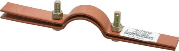Empire - 2" Pipe, 3/8" Rod, Carbon Steel Adjustable Clevis Hanger - Copper Plated - Exact Tooling