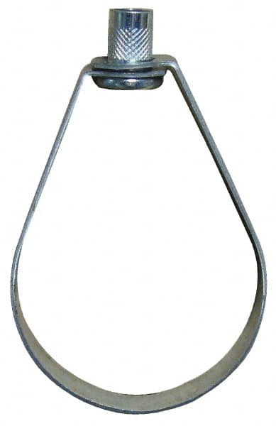 Empire - 3-1/2" Pipe, 1/2" Rod, Carbon Steel Emlok Swivel Ring Hanger - Pre-Galvanized, 600 Lb Capacity - Exact Tooling