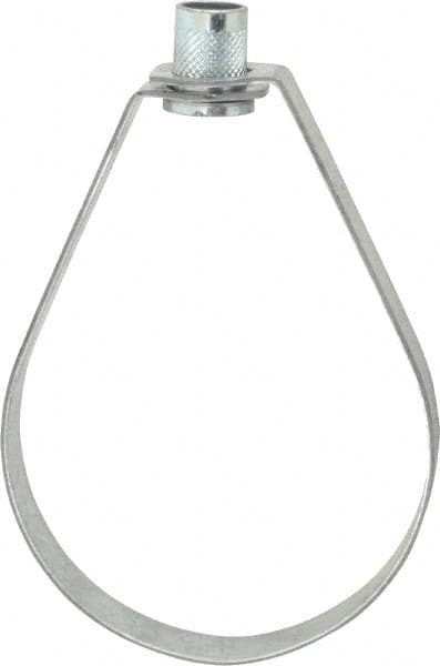 Empire - 4" Pipe, 5/8" Rod, Carbon Steel Emlok Swivel Ring Hanger - Pre-Galvanized, 1,250 Lb Capacity - Exact Tooling