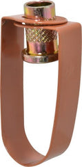 Empire - 3/4" Pipe, 3/8" Rod, Carbon Steel Emlok Swivel Ring Hanger - Copper Plated, 400 Lb Capacity - Exact Tooling