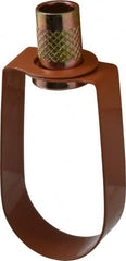 Empire - 1" Pipe, 3/8" Rod, Carbon Steel Emlok Swivel Ring Hanger - Copper Plated, 600 Lb Capacity - Exact Tooling