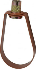 Empire - 1-1/2" Pipe, 3/8" Rod, Carbon Steel Emlok Swivel Ring Hanger - Copper Plated, 600 Lb Capacity - Exact Tooling