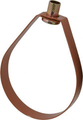Empire - 4" Pipe, 5/8" Rod, Carbon Steel Emlok Swivel Ring Hanger - Copper Plated, 1,250 Lb Capacity - Exact Tooling