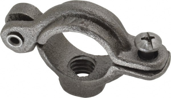 Empire - 1/2" Pipe, 3/8" Rod, Malleable Iron Split Ring Hanger - Black, 180 Lb Capacity - Exact Tooling