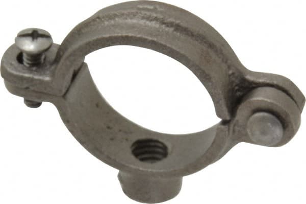 Empire - 1" Pipe, 3/8" Rod, Malleable Iron Split Ring Hanger - Black, 180 Lb Capacity - Exact Tooling