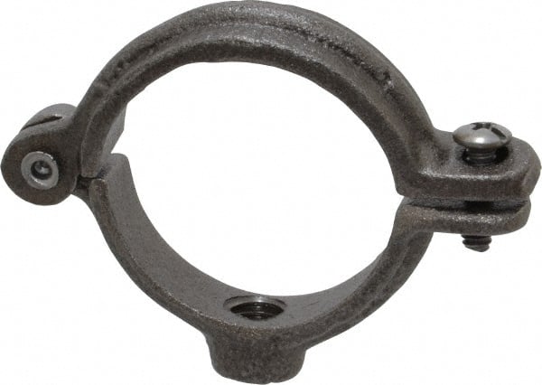Empire - 1-1/4" Pipe, 3/8" Rod, Malleable Iron Split Ring Hanger - Black, 180 Lb Capacity - Exact Tooling