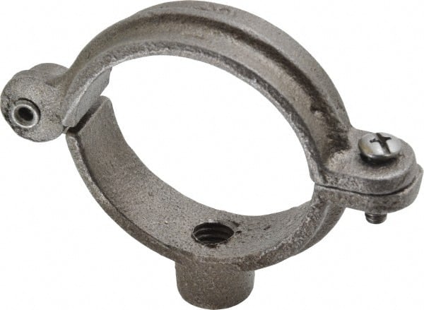Empire - 1-1/2" Pipe, 3/8" Rod, Malleable Iron Split Ring Hanger - Black, 180 Lb Capacity - Exact Tooling